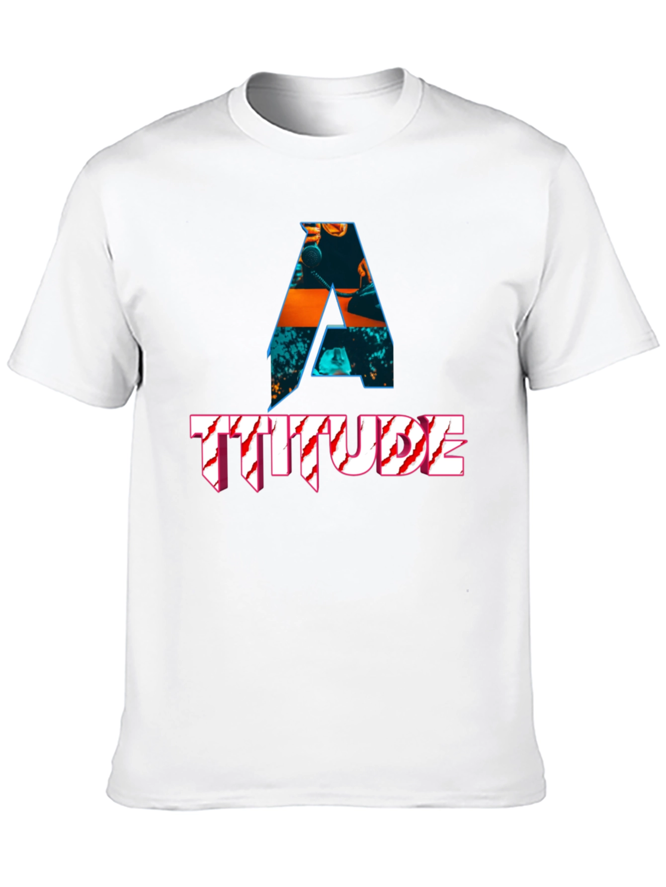 Camiseta Negra con Diseño de Actitud