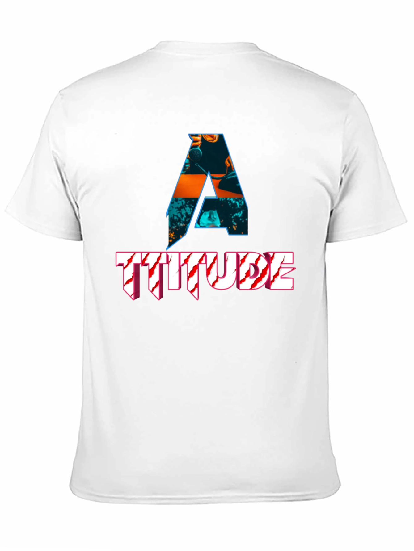 Camiseta Negra con Diseño de Actitud