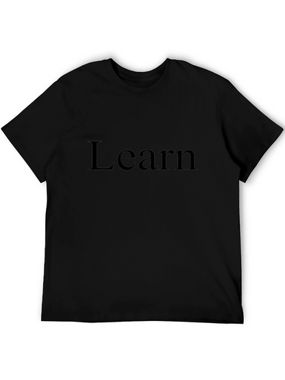 Camiseta Negra Learn para Estudiantes y Profesionales