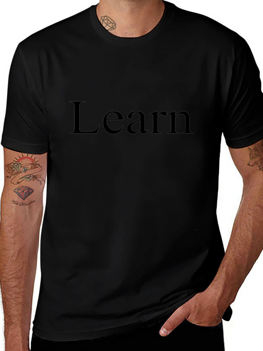 Camiseta Negra Learn para Estudiantes y Profesionales