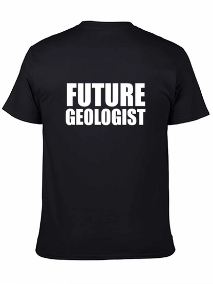 Camiseta Negra Futuro Geólogo para Hombre