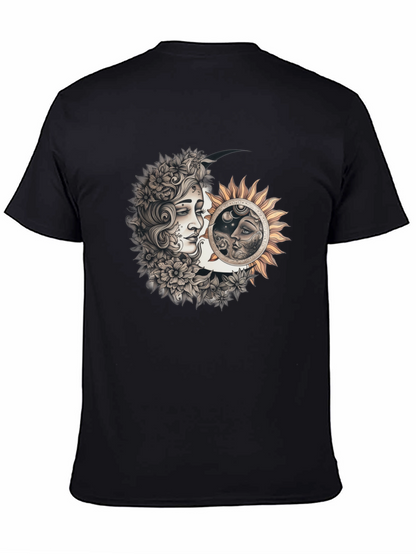 Camiseta Hombre Diseño Sol y Luna Místico