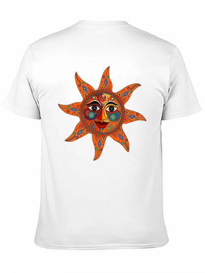 Camiseta Negra con Diseño de Sol Azteca