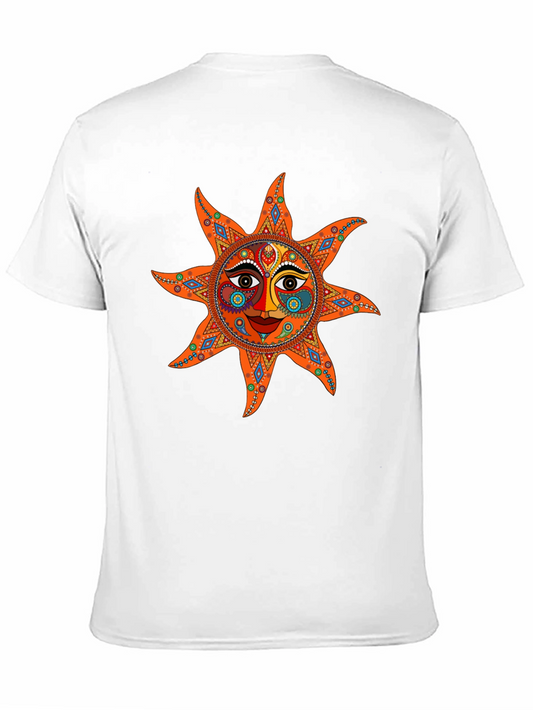 Camiseta Negra con Diseño de Sol Azteca