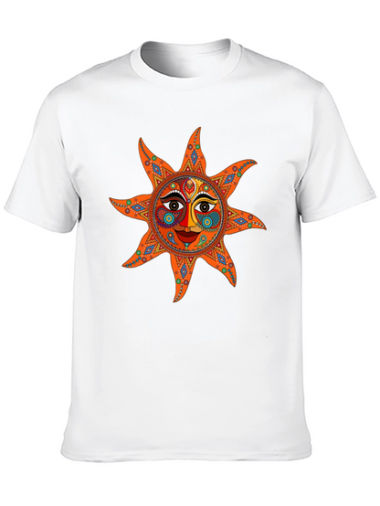 Camiseta Negra con Diseño de Sol Azteca