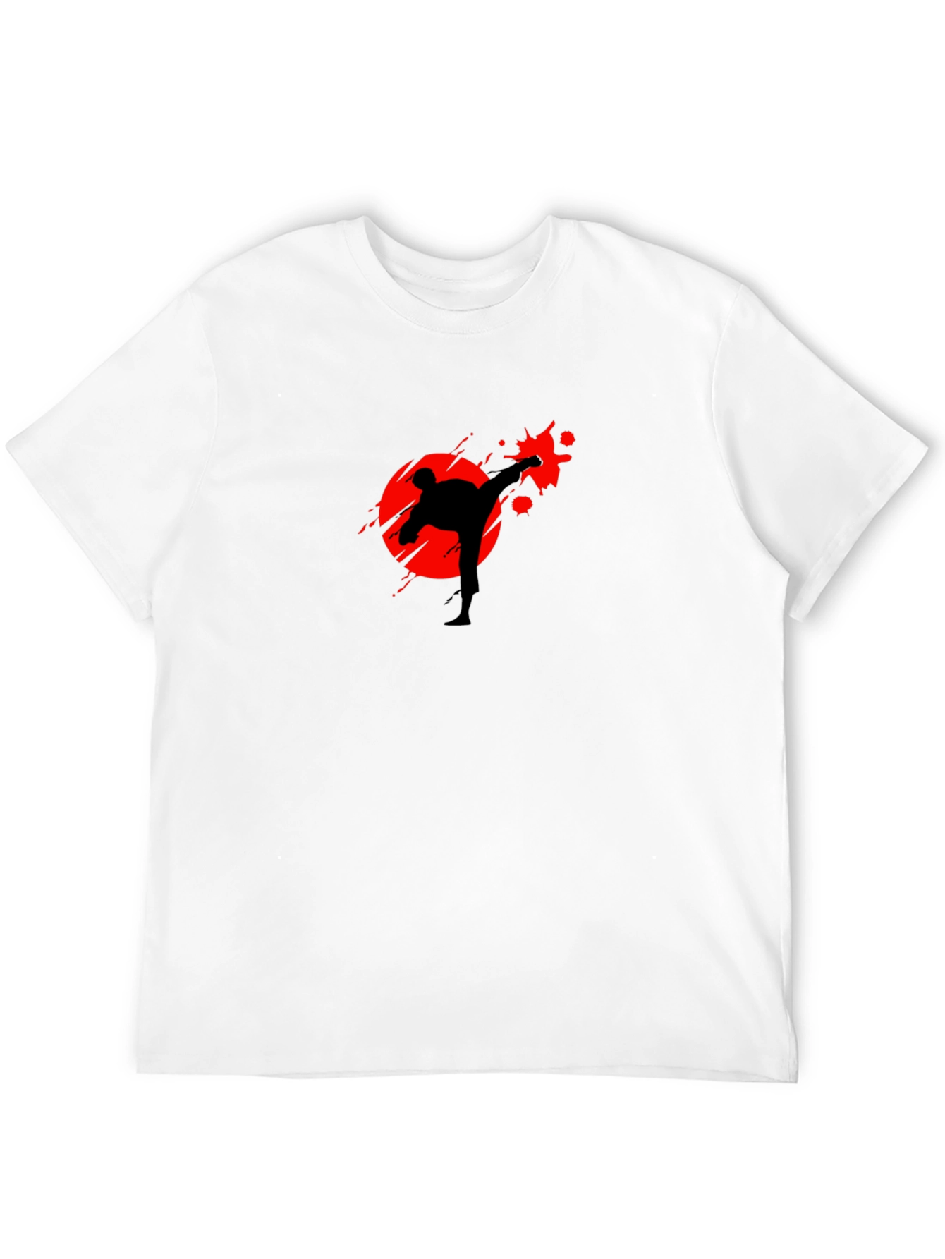 Camiseta Hombre Negra Silueta Karate