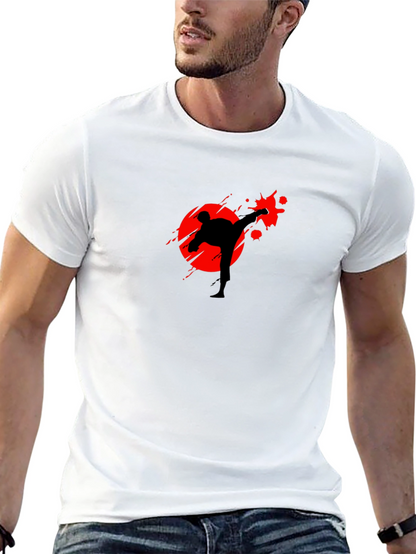 Camiseta Hombre Negra Silueta Karate