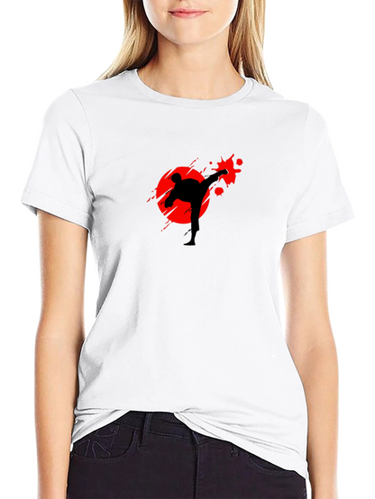 Camiseta Hombre Negra Silueta Karate