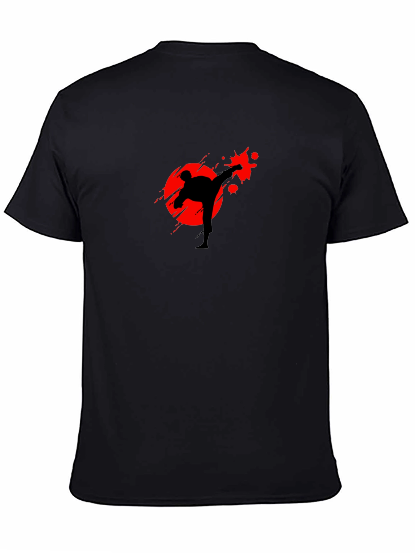 Camiseta Hombre Negra Silueta Karate