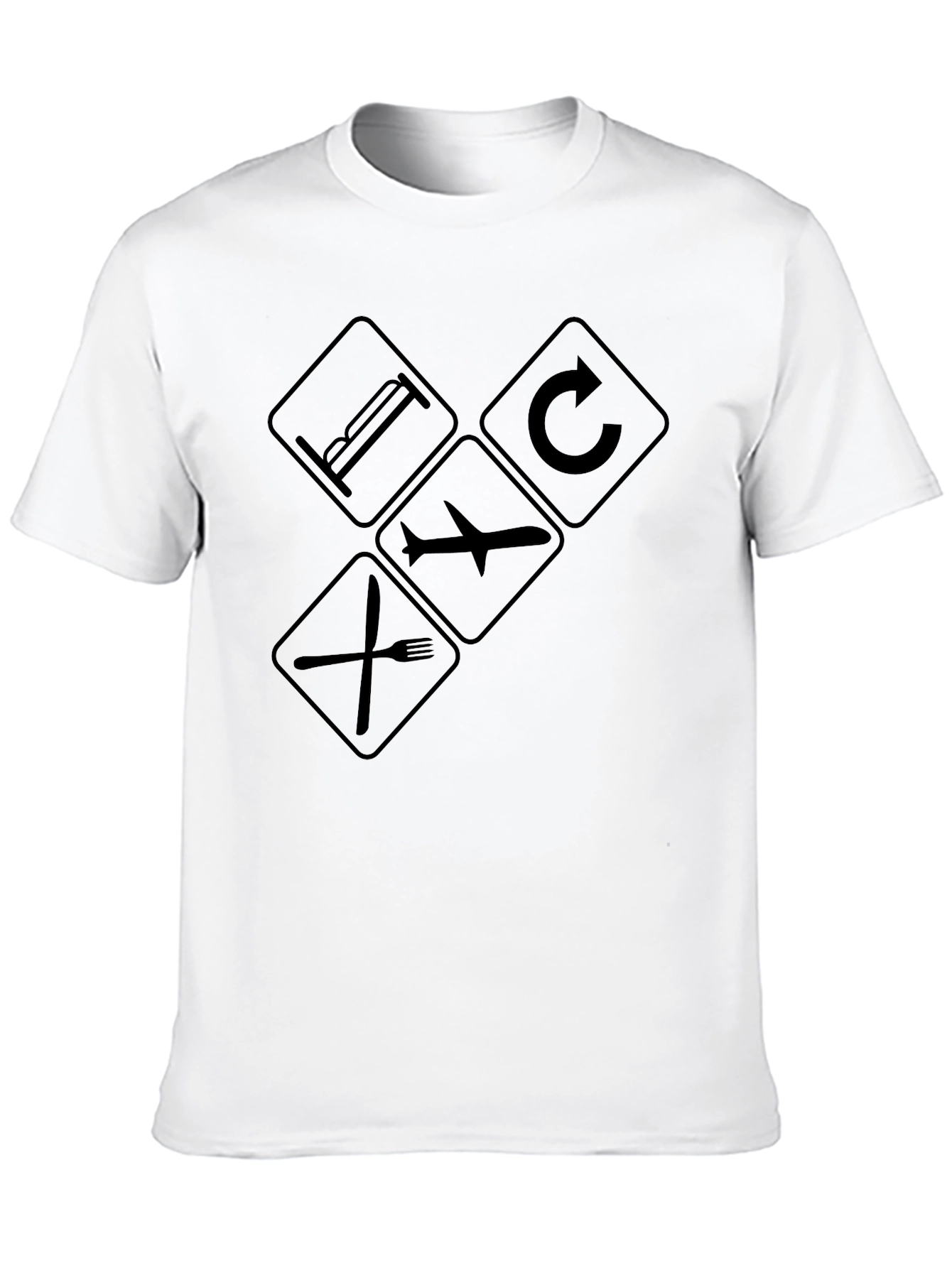 Camiseta Hombre Negra - Viaje Comer Dormir Repetir