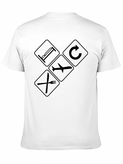 Camiseta Hombre Negra - Viaje Comer Dormir Repetir