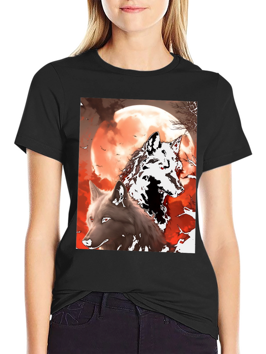 Camiseta Lobo y Luna Roja