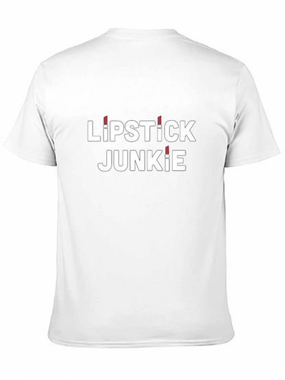 Camiseta Negra Lipstick Junkie para Amantes del Maquillaje