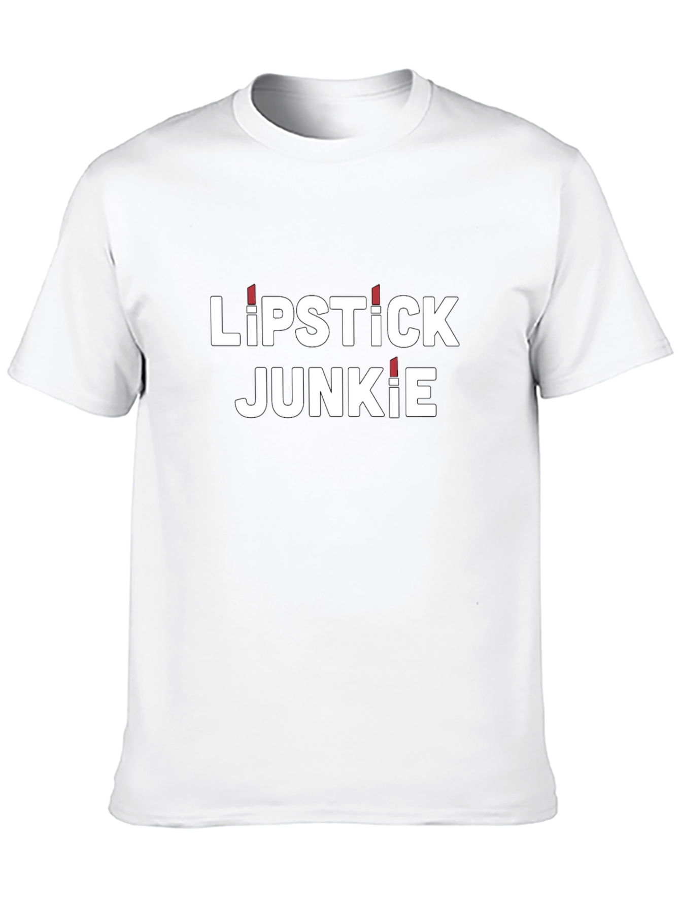 Camiseta Negra Lipstick Junkie para Amantes del Maquillaje