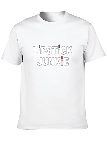 Camiseta Negra Lipstick Junkie para Amantes del Maquillaje