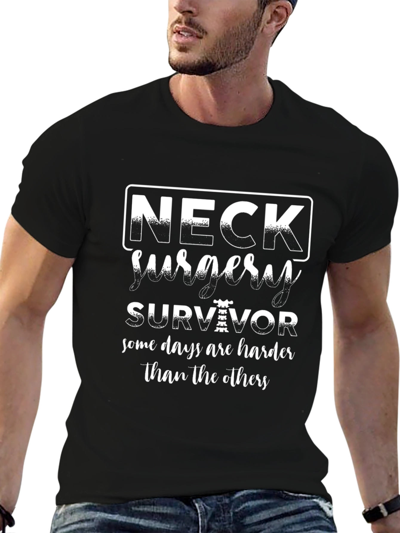 Camiseta Negra Neck Surgery Survivor