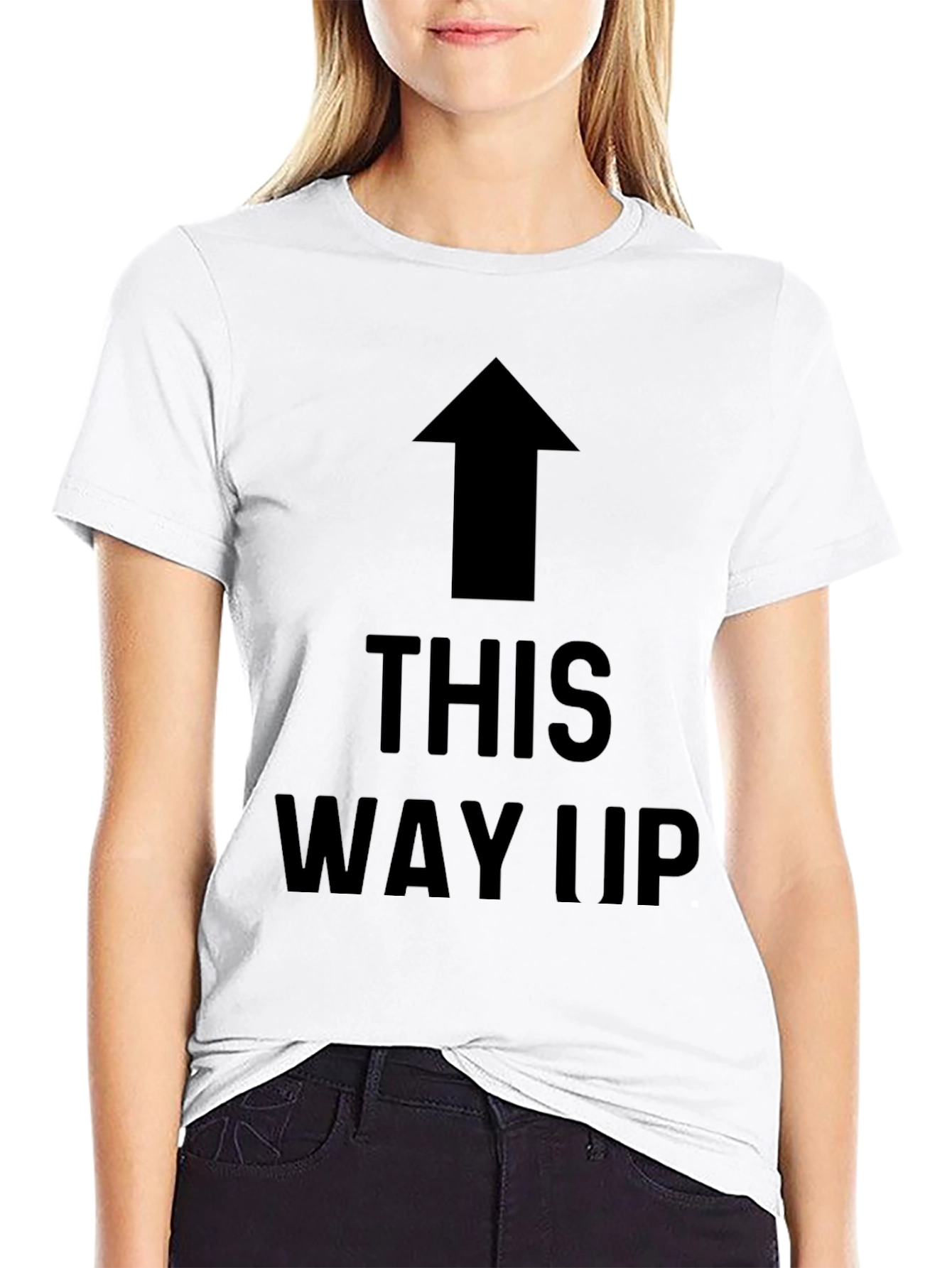 Camiseta Negra con Flecha THIS WAY UP
