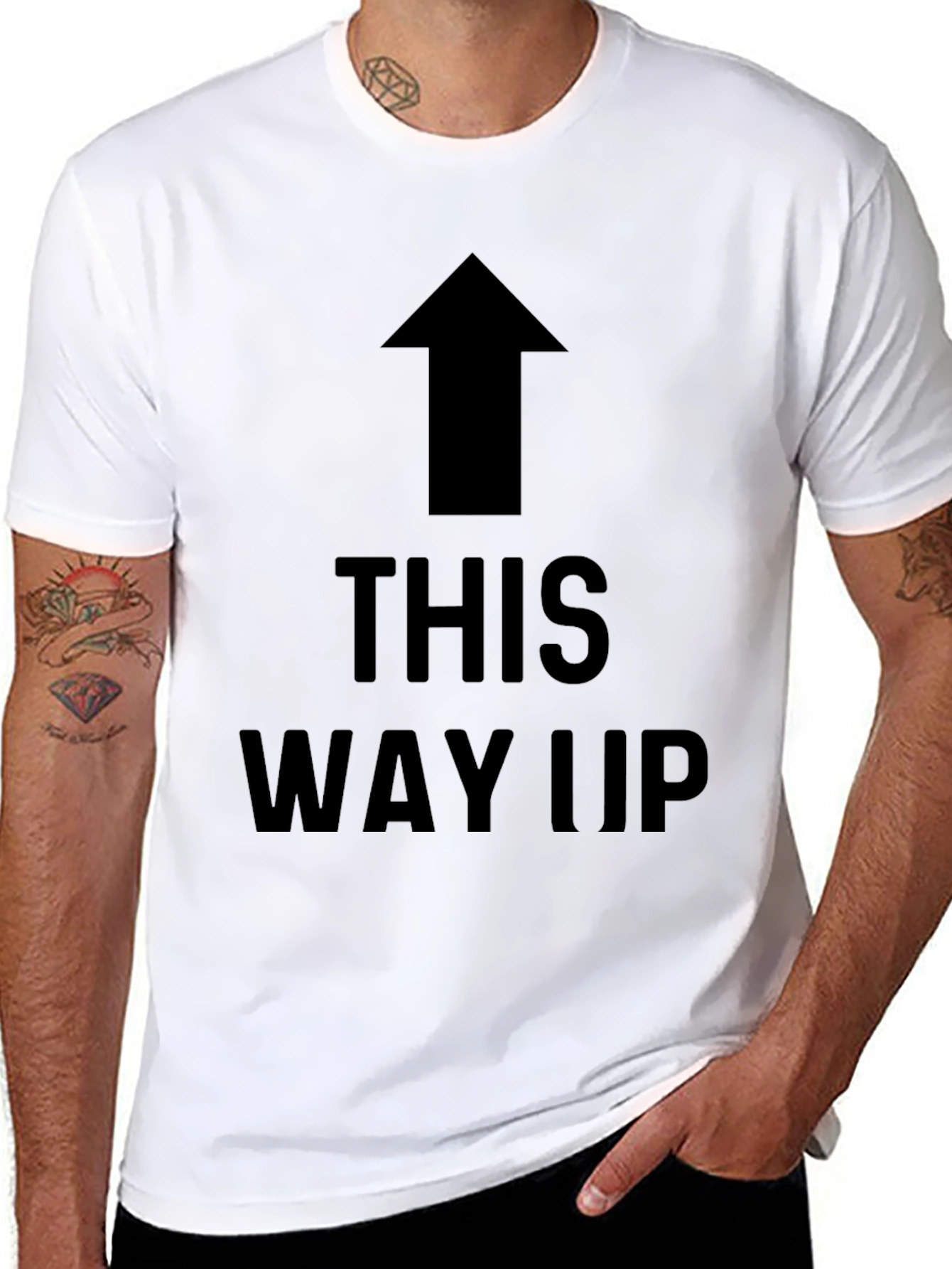 Camiseta Negra con Flecha THIS WAY UP