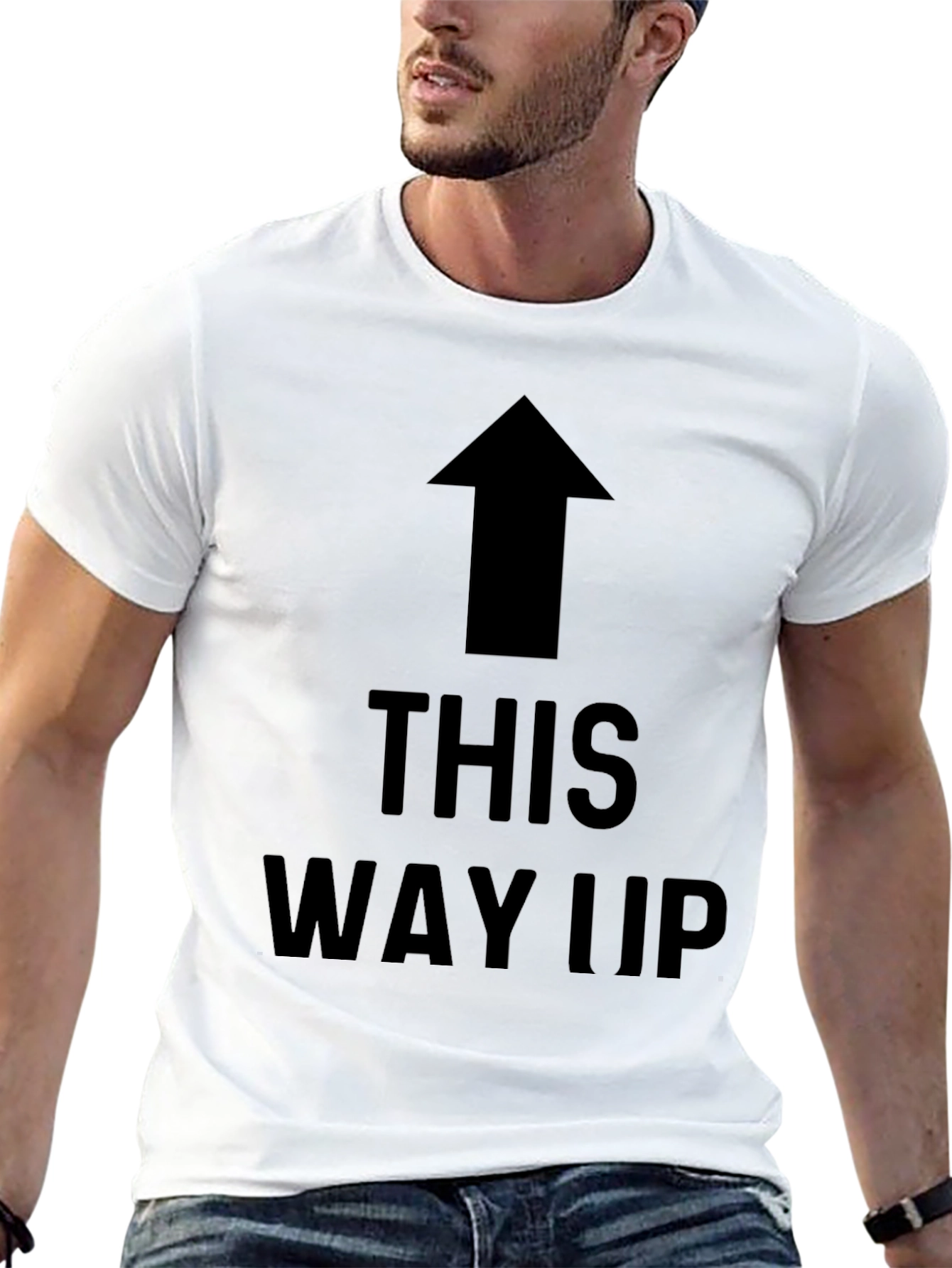 Camiseta Negra con Flecha THIS WAY UP