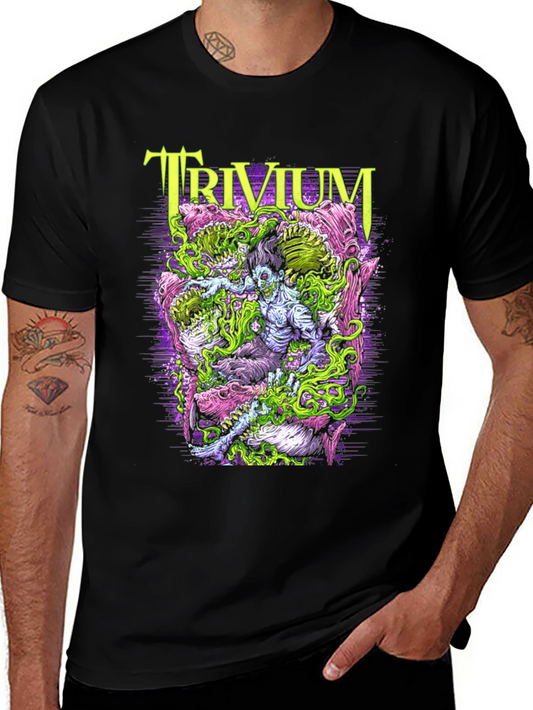 Camiseta Negra Trivium Diseño Artístico Único
