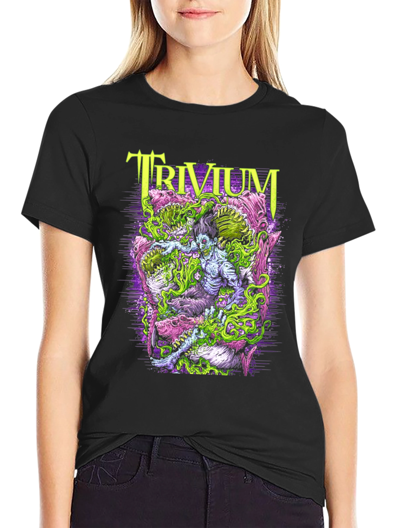 Camiseta Negra Trivium Diseño Artístico Único