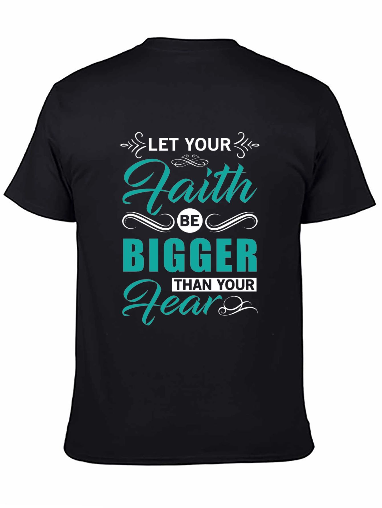 Camiseta Negra con Diseño Inspirador Fe