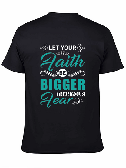 Camiseta Negra con Diseño Inspirador Fe