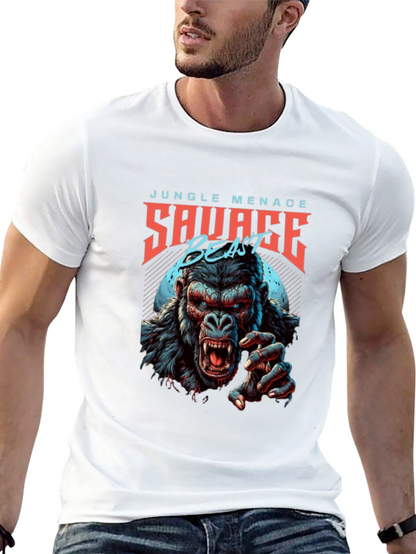Camiseta Hombre Diseño Gorila Salvaje