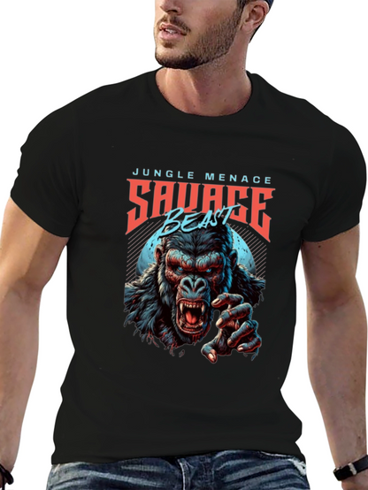 Camiseta Hombre Diseño Gorila Salvaje