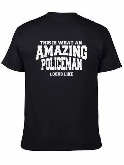 Camiseta Negra: ¡Así luce un policía asombroso!