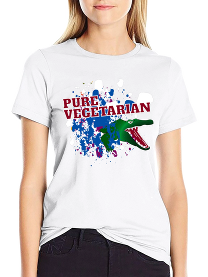 Camiseta Vegetariano Puro con Cocodrilo