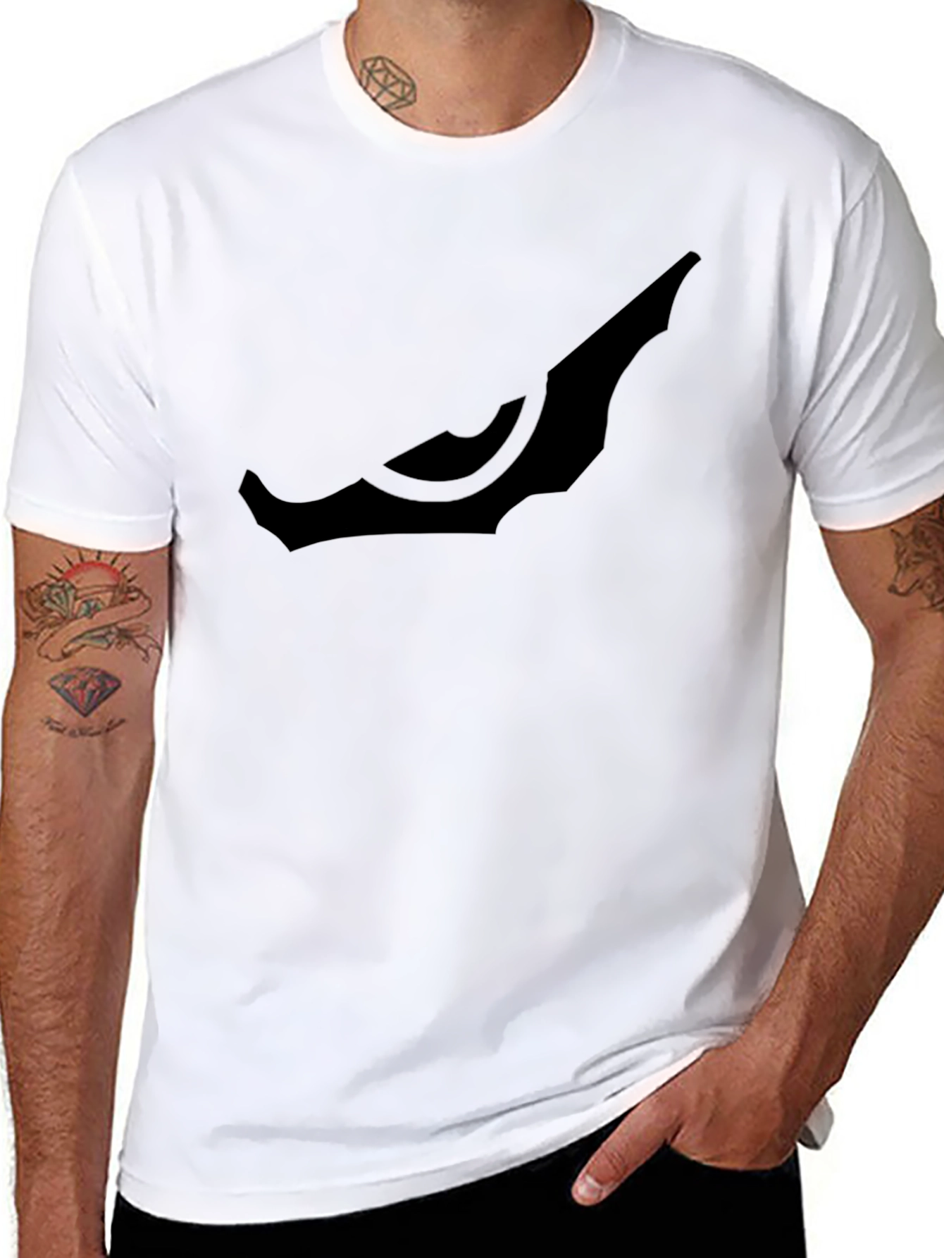 Camiseta Negra con Diseño Abstracto Único