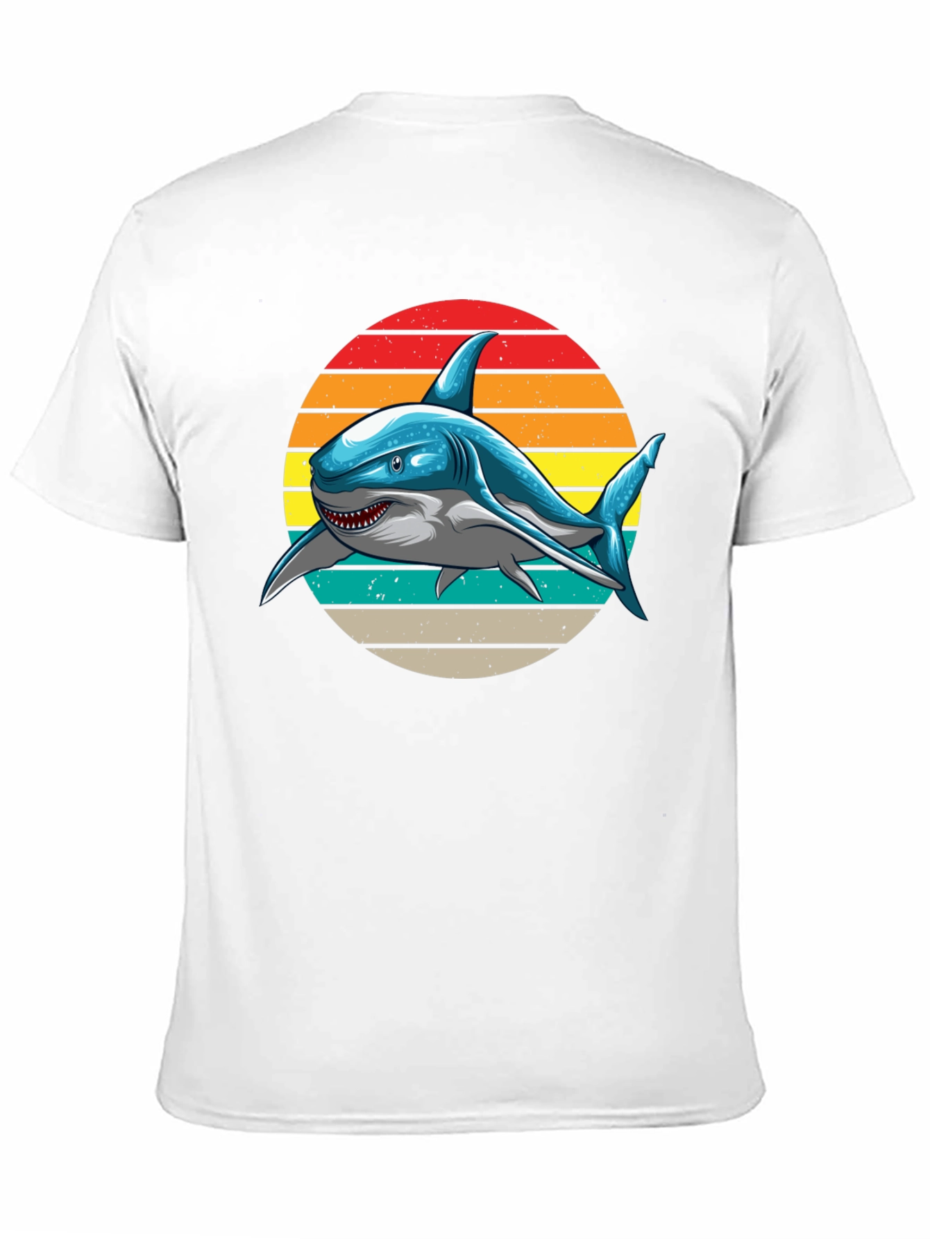 Camiseta Negra con Diseño de Tiburón Retro