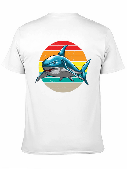 Camiseta Negra con Diseño de Tiburón Retro