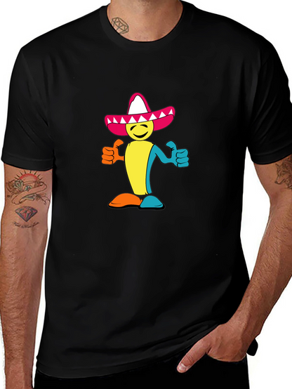 Camiseta Negra con Diseño Mexicano Alegre