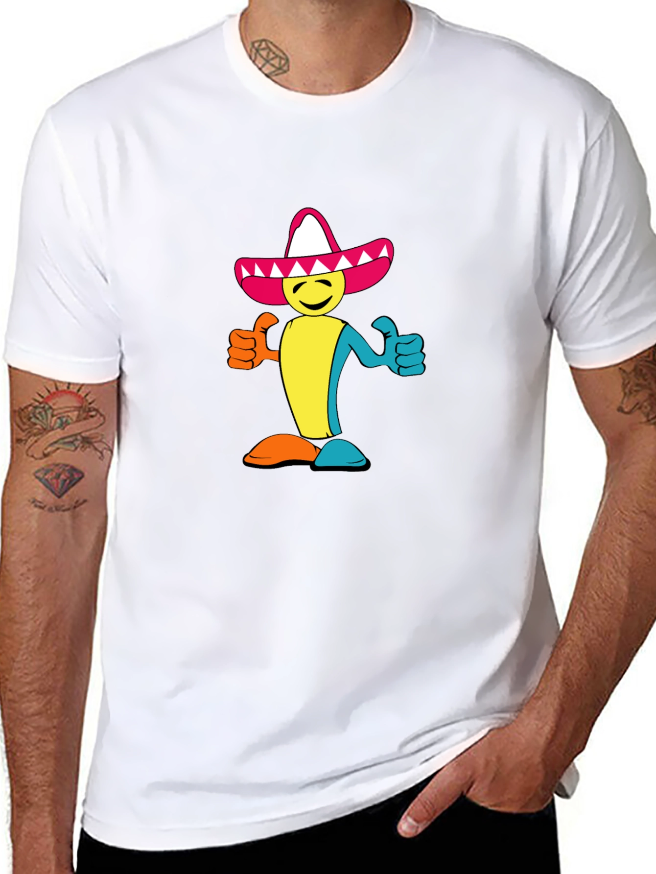 Camiseta Negra con Diseño Mexicano Alegre