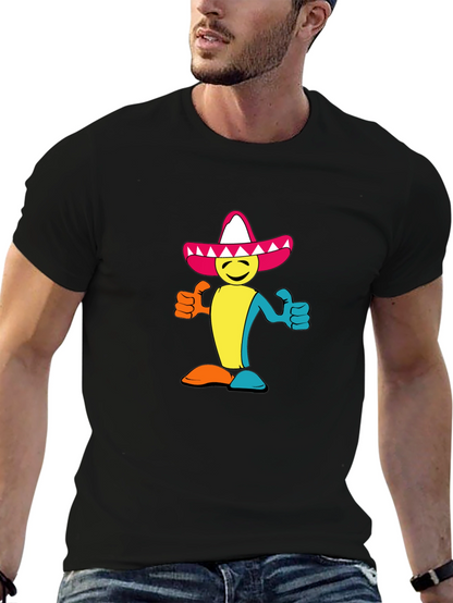 Camiseta Negra con Diseño Mexicano Alegre