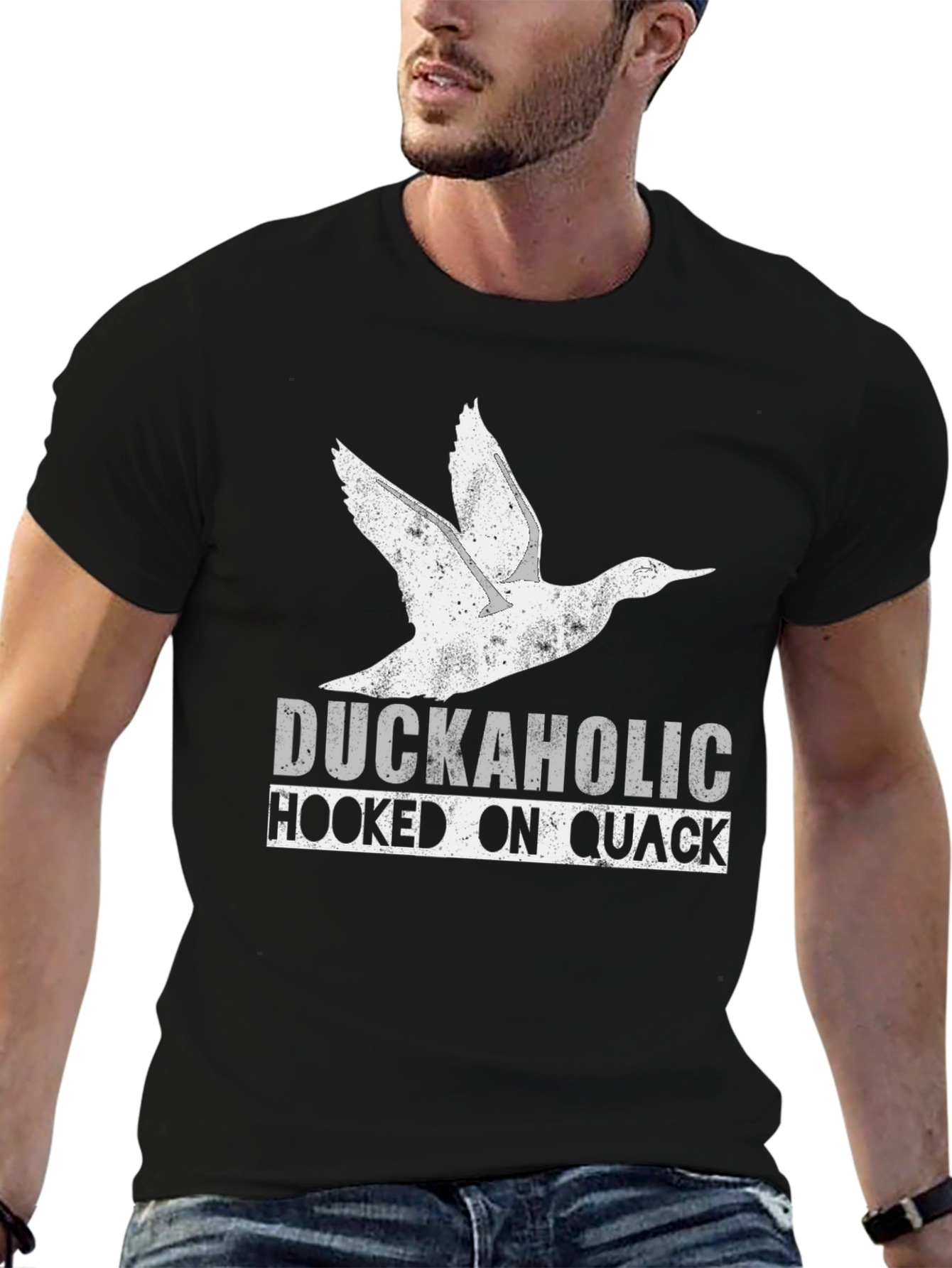 Camiseta Negra Duckaholic Hooked on Quack