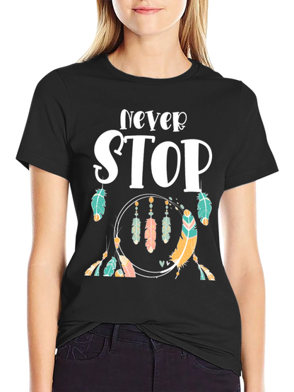 Camiseta Negra con Diseño Never Stop