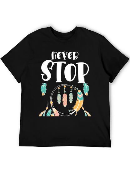 Camiseta Negra con Diseño Never Stop