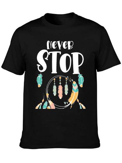 Camiseta Negra con Diseño Never Stop