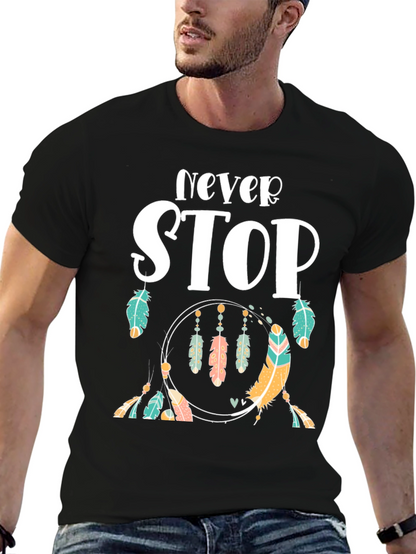 Camiseta Negra con Diseño Never Stop