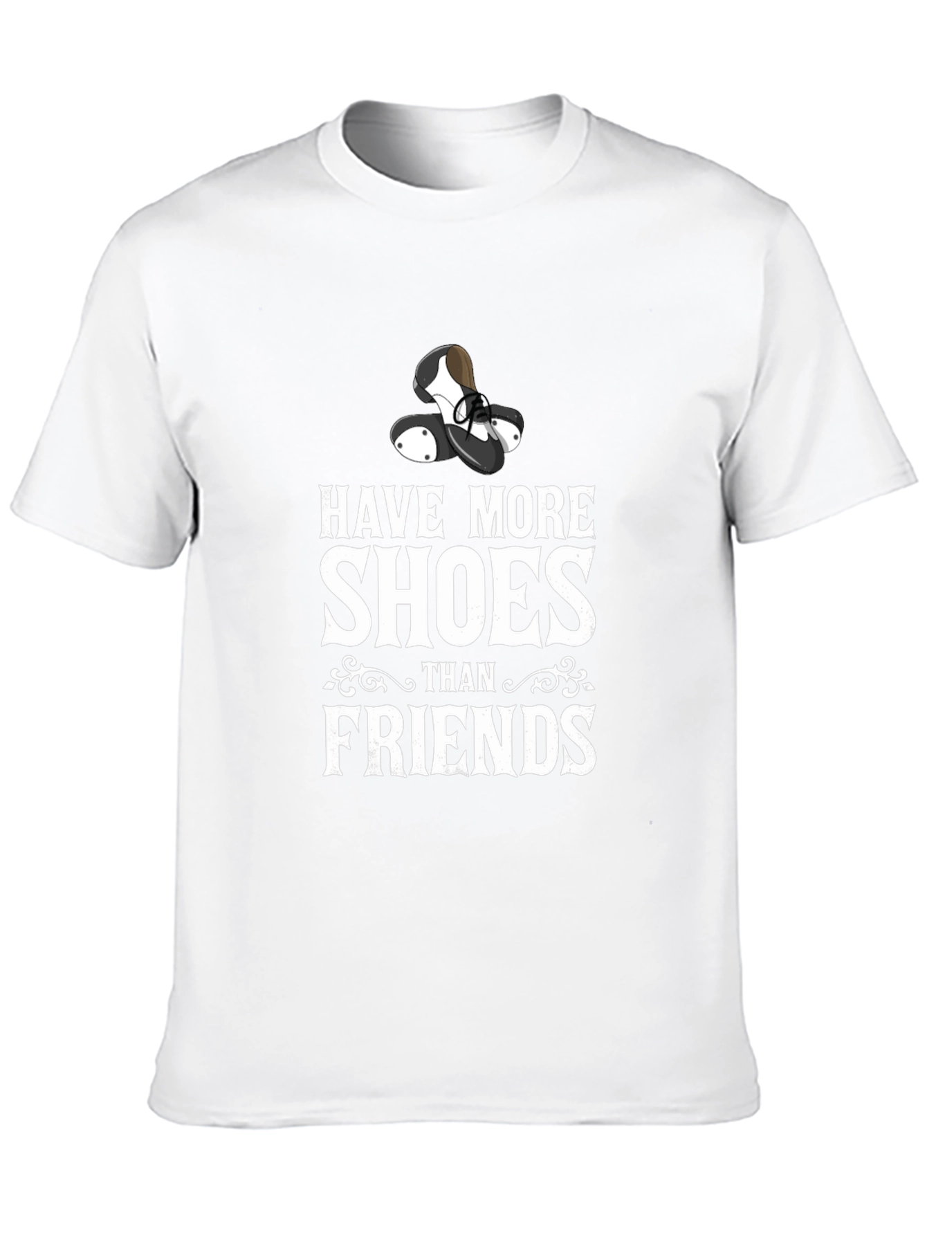 Camiseta Negra con Diseño Divertido de Zapatos