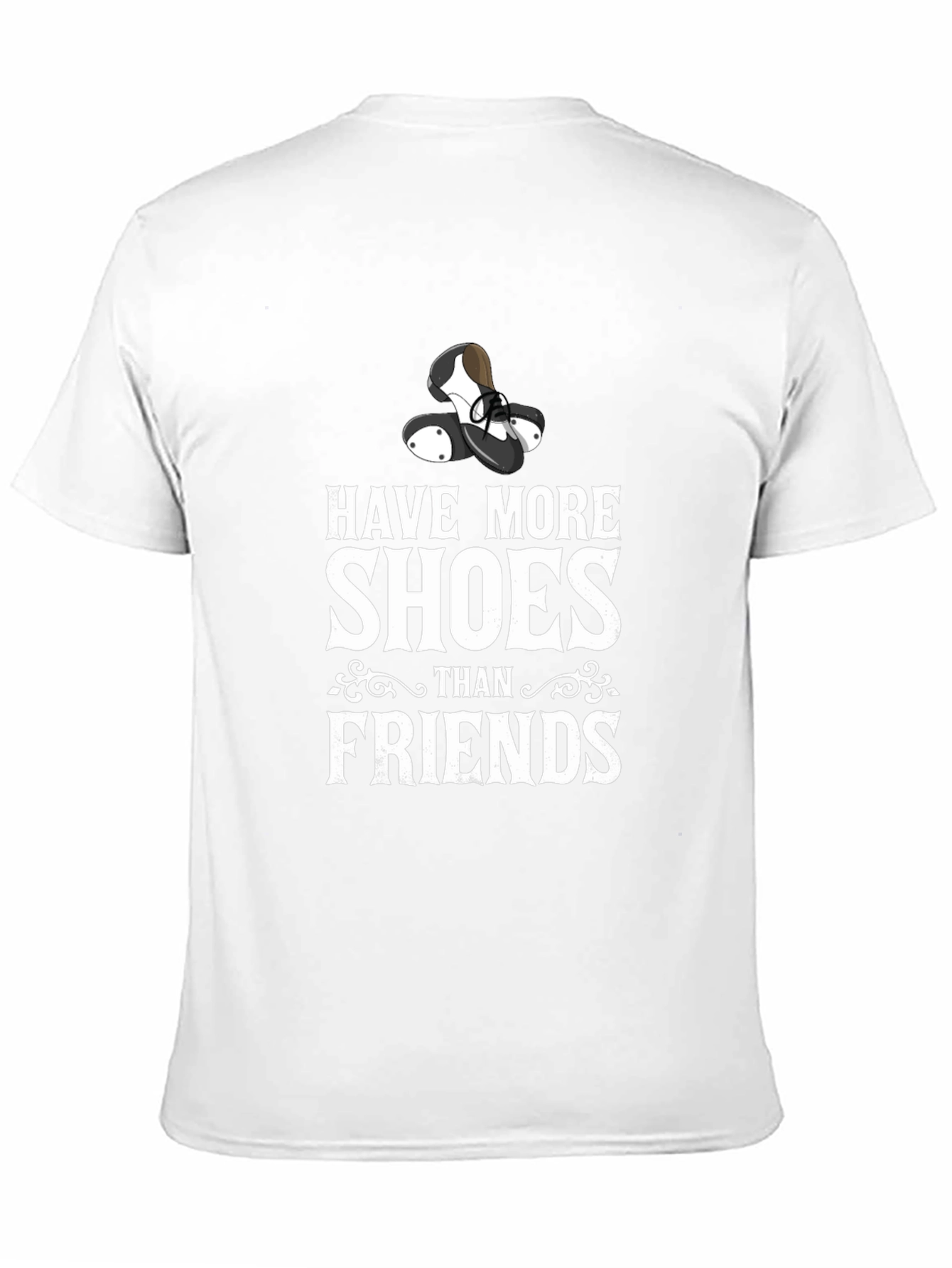 Camiseta Negra con Diseño Divertido de Zapatos