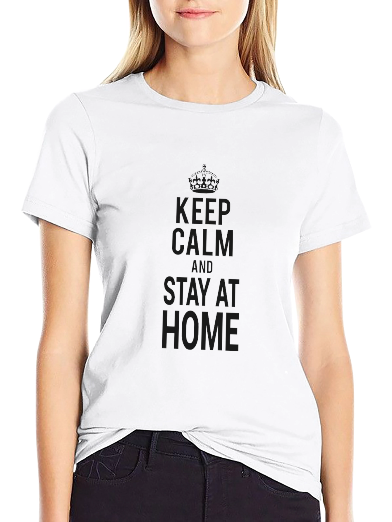 Camiseta Negra Keep Calm and Stay Home