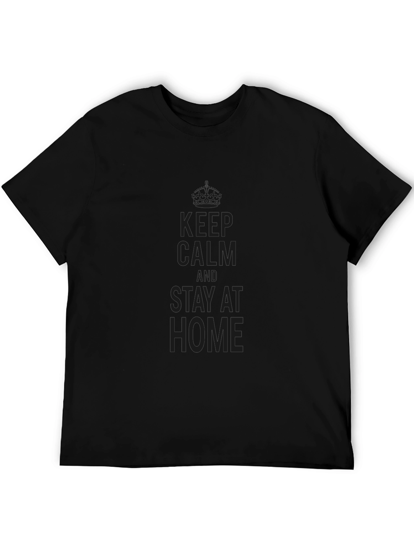 Camiseta Negra Keep Calm and Stay Home