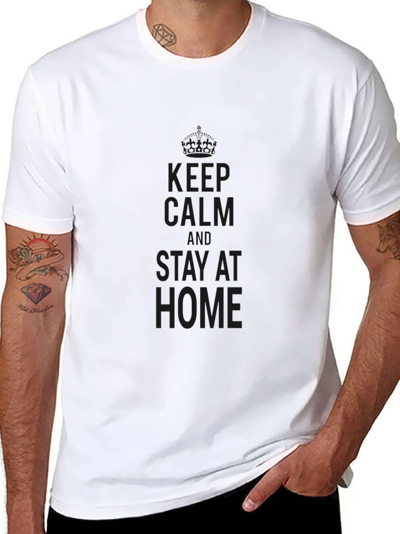Camiseta Negra Keep Calm and Stay Home