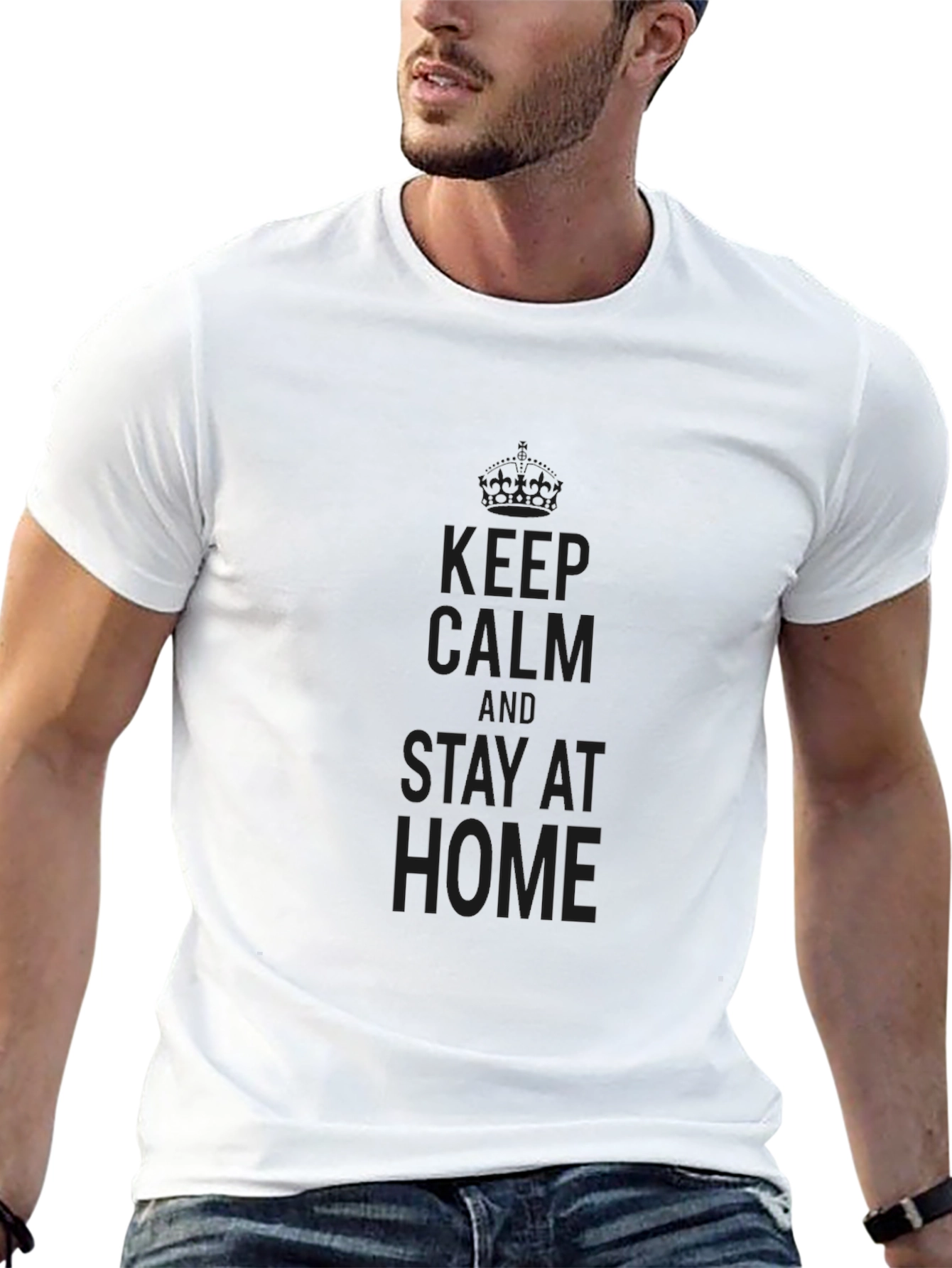 Camiseta Negra Keep Calm and Stay Home