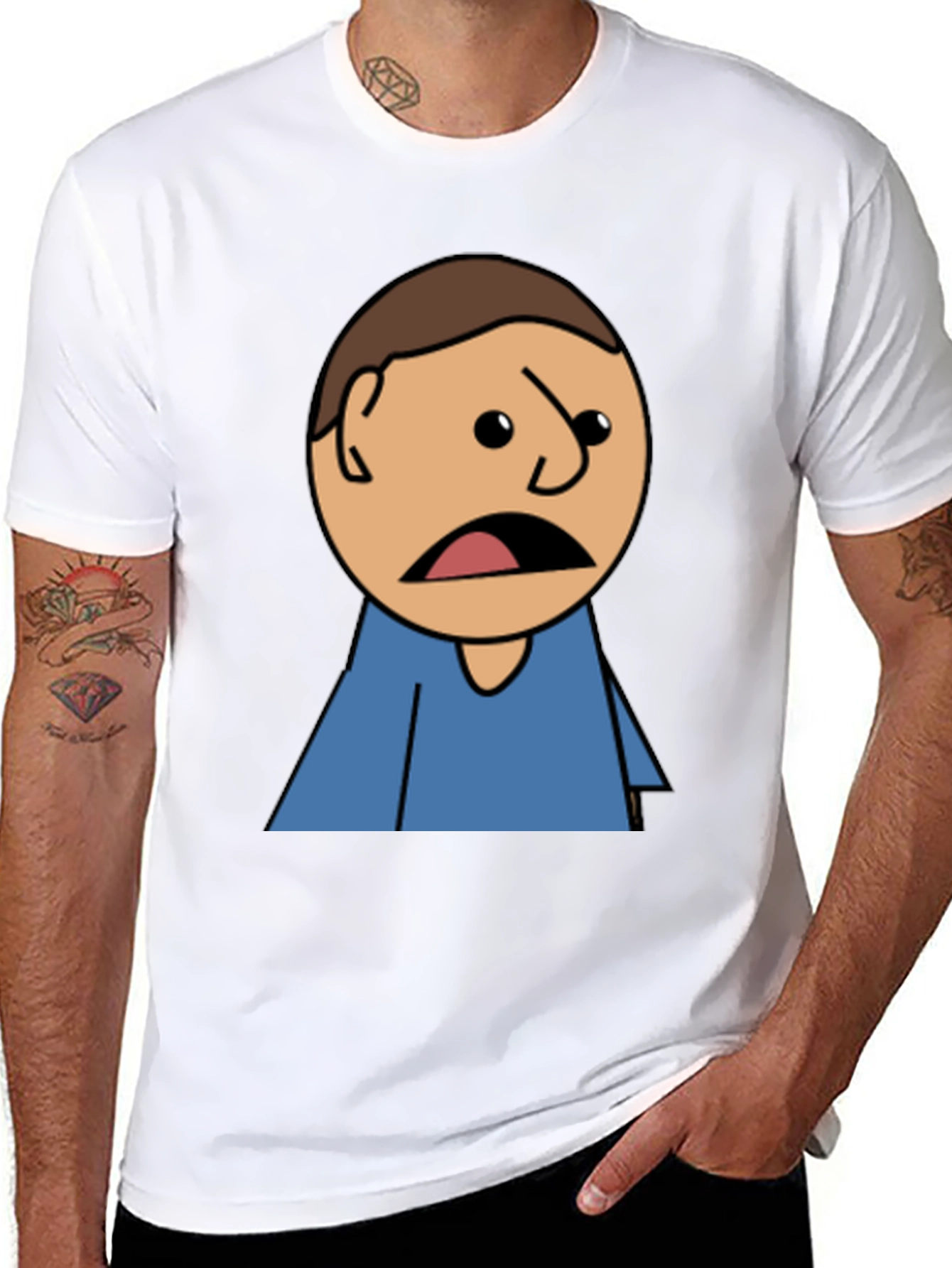 Camiseta Negra con Diseño Gráfico Animado