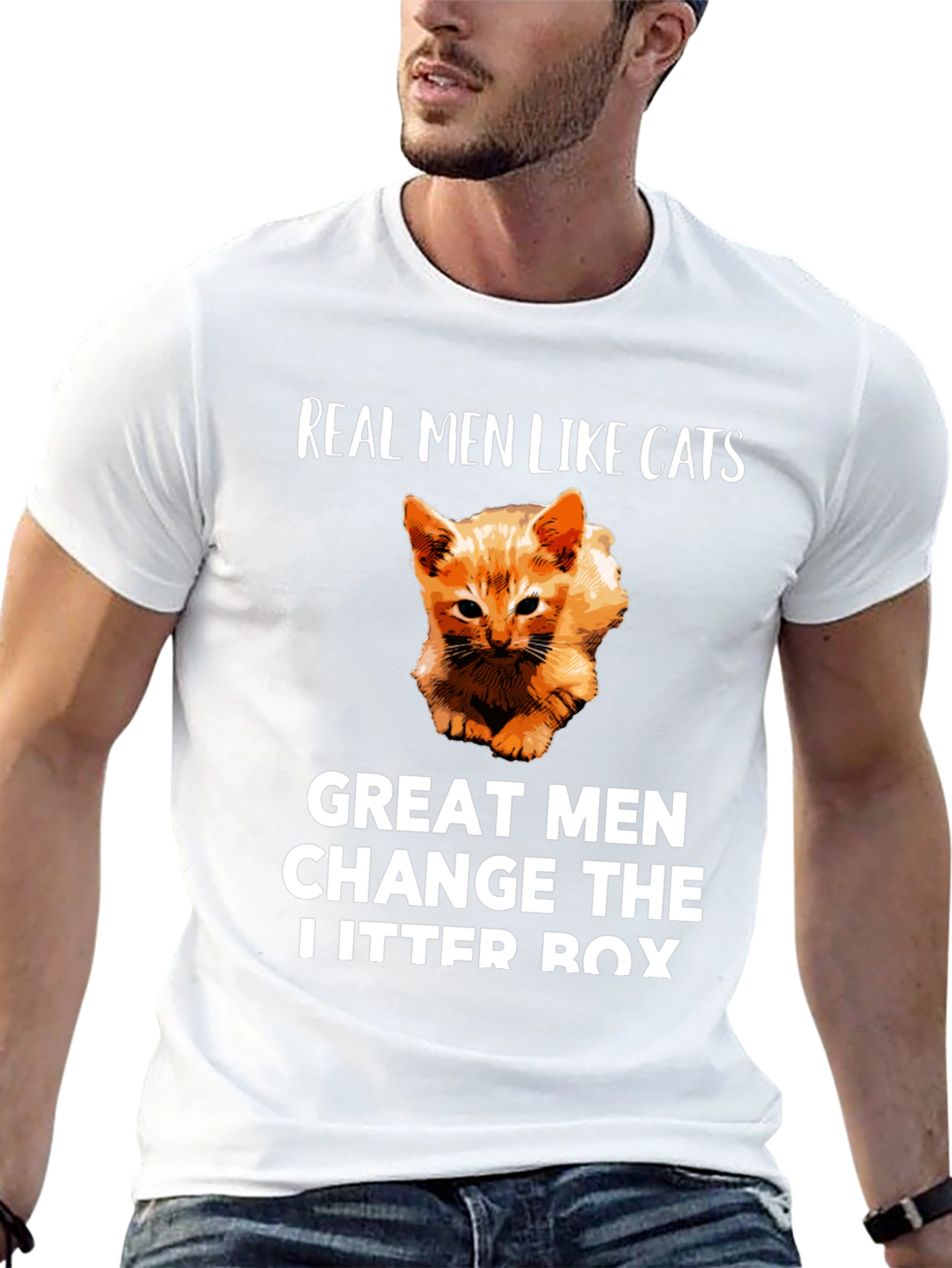 Camiseta Hombre Gatos - Cambia la Arena